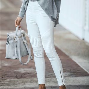 White Moto Jeggings